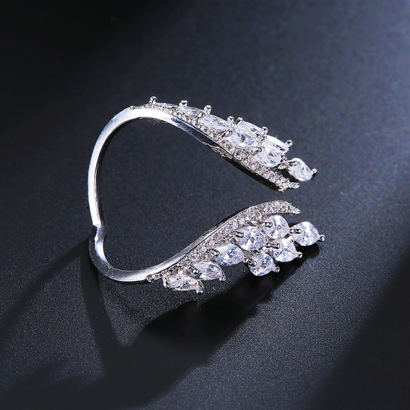 Silver Angel Style Wings Adjustable Ring - Picture 2 of 9